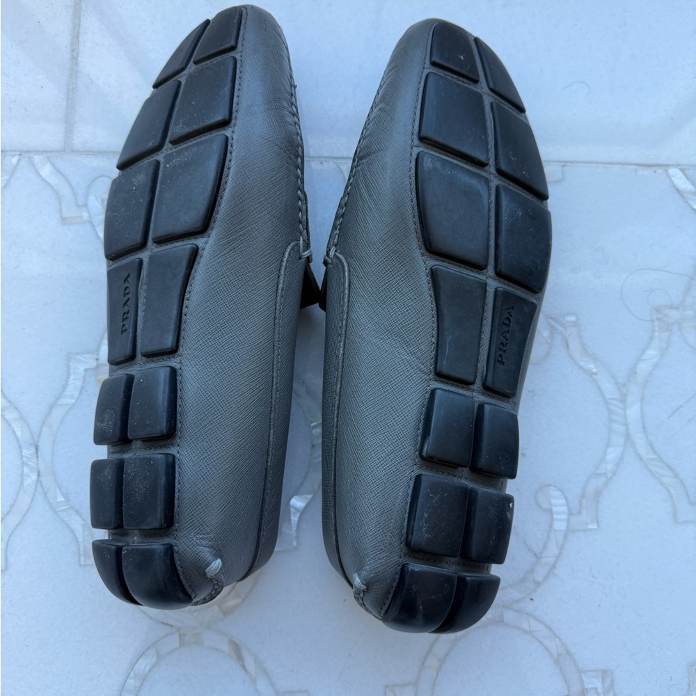 Prada Men's Slate Gray Loafers - Picture 6 of 8